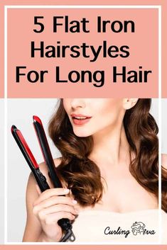 5 Flat Iron Hairstyles For Long Hair – Curling Diva Flat Iron Hairstyles, Curl Long Hair, Iron Hairstyles, Flat Irons Best, Halloween Hairstyles, Make Up Tutorials, Hair Halloween