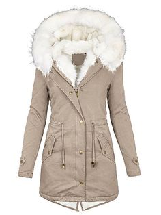 Celana Kargo, White Fur, Fleece Coat, Warm Jacket, Warm Coat, Padded Jacket, Leather Coat, Long Coat