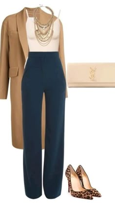 Classy Work Outfits, Stylish Work Outfits, Instagram Outfits, Casual Work Outfits, Wide Pants, Work Outfits Women, Professional Outfits, Blue Pants