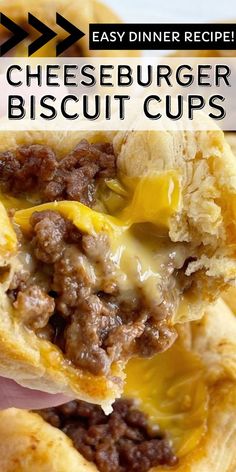 the cheeseburger biscuit cups are loaded with ground beef and melted cheese