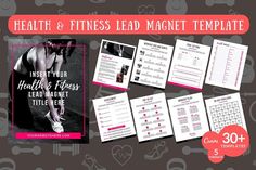 the health and fitness lead magnet bundle is shown with instructions for each individual to use