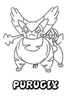 the pokemon coloring page for puggy's with an image of pikachu