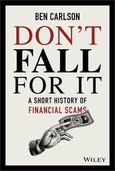 a book cover for don't fall for it, with a hand holding a money bill