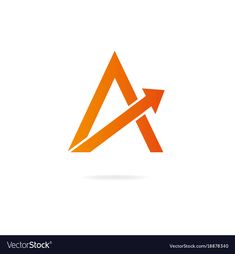 an orange arrow logo on white background