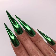 Chrome Nail Powder, Green Chrome, Green Nail, Mermaid Nails, Bling Acrylic Nails, Dream Nails, Fire Nails