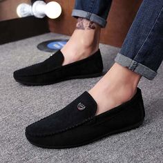 Gender: Men's Category: Loafers Slip-Ons Style: Casual, Vintage Occasion: Office Career, Daily Activity: Walking Shoes Toe Shape: Round Toe Upper Materials: Suede Outsole Materials: Rubber Season: Fall, Summer Function: Wear Proof, Breathable Closure Type: Loafer Loafer Shoes Women, Professional Wear, Casual Loafers, Martin Boots, Mens Fashion Shoes, Suede Shoes, Walking Shoes, Casual Fall, Slip Ons