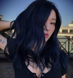 Dark Hair Colors, Light Ash Brown Hair, Midnight Blue Hair, Blue Black Hair Color, Hair Color Asian, Ash Brown Hair Color, Colors Nails, Nails Dark, Blue Ombre Hair