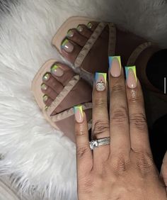 Matching Nail And Feet Set, Acrylic Toes And Nails Set, Short Acrylic Nails And Toes Matching, Toes And Nails Set, Summer Toe Nails Designs, Matching Nails And Toes For Summer, Acrylic Nails And Toes Matching Ideas, Short Nail And Toes Matching Ideas, Short Nails And Toes Matching