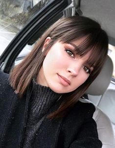 Long Bob Haircuts, Short Straight Hair, Haircuts Straight Hair, Penteado Cabelo Curto, Short Hair With Bangs, Trendy Hairstyles, Hairstyles With Bangs, Bob Hairstyles