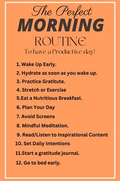 Discover the best morning habits to kickstart your day with energy and focus. From mindful meditation to nutritious breakfast ideas, these tips will set you up for success. Nutritious Breakfast Ideas, The Perfect Morning Routine, Perfect Morning Routine, Mindful Meditation, Best Morning, Go To Bed Early, Perfect Morning