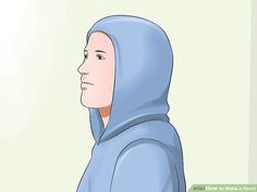 a woman wearing a blue hoodie looking off to the side with her head tilted back