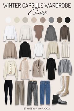 Outfit Minimalista, Wardrobe Checklist, Capsule Wardrobe Checklist, Capsule Wardrobe Women, Winter Pins