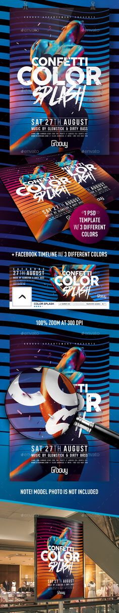 an advertisement for a concert with multiple colors