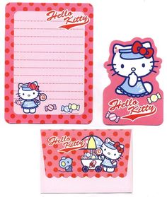 two hello kitty notepads are on display