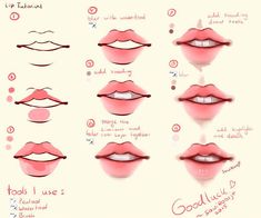 how to draw lips in different ways