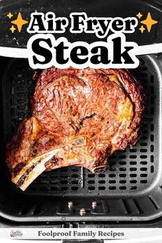 a steak is cooking on the grill with words above it that read, appetizer steak