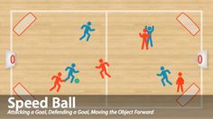 an image of a basketball game being played on a court with the words speed ball