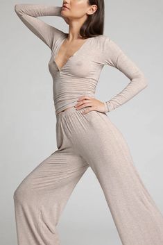 Negative | Whipped Henley in Sand – Negative Underwear Elegant V-neck Sleepwear For Relaxation, Stretch V-neck Sleep Top, Fitted V-neck Top For Relaxation, Stretch V-neck Sleepwear, Fitted Seamless V-neck Sleepwear, Modal V-neck Top For Loungewear, Fitted V-neck Top For Lounging, Feminine V-neck Sleepwear For Lounging, Feminine V-neck Sleepwear For Relaxation