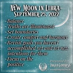 a poster for the new moon in libra - november 25, 2012 with text