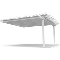 Create a beautiful outdoor entertaining space with this 16 x 16 attached pergola with 5-inch square posts! Attached pergolas allow you to install your structure with one side secured to your home or structure while the other side is supported by two posts. Our pergolas are built for longevity with superior materials. Premium vinyl on the outside creates a maintenance-free structure leaving you more time for relaxing, less time working. And the extruded aluminum inserts in all posts, beams and rafters means your pergola will never sag, warp, or rot. Performs exceptionally well, even in high winds. A lifetime of enjoyment with none of the upkeep! Enjoy the real shade created by our angled purlin system. A reduction of about 75% of overhead light helps keep you cool in the summer. Simple DIY 16x16 Pergola, Front Porch Pergola, Porch Pergola, Attached Pergola, Corner Pergola, Vinyl Pergola, Pergola Swing, Modern Pergola, Pergola Attached To House