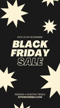 black friday sale poster with white stars