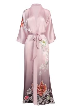 PRICES MAY VARY. QUALITY KIMONOS: Our kimono robes for women are made from 100% Silk Robes. Dry cleanable women's robes with distinct patterns. They can be used as bridal robes, bathrobes, or bridesmaid gifts. Side slits at hem. ONE SIZE: Using only the best materials in the market, our 100% silk robes for women, bathrobes, and bridal robes are a sleek 16mm quality silk, 43” at chest and hip, 52” in length, fits most women as a bathrobe and perfect for bridesmaids gifts. VERSATILITY: The designs Long Silk Robe, Fashion Kimono, Long Silk Kimono, Silk Robe Long, Silk Dressing Gown, Dusty Lilac, Silk Kimono Robe, Satin Kimono, Peach Blush