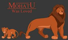 the lion and cub are depicted in this animated scene from the movie, mohatu was loved