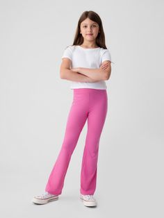 Soft, stretch jersey cotton leggings.  Elasticized waist.  Assorted allover prints.  Easy pull-on waist.  Flared leg. Kids Leggings Fashion, Girls Legging Outfits, Like Nastya, Pretty Swimsuits, Neon Leggings, Kitty Makeup, Kira Kosarin, Reference Art, Fitness Wear Outfits