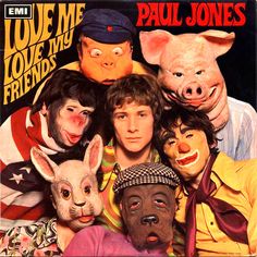 an album cover with the faces of paul jones and other people wearing animal masks on it