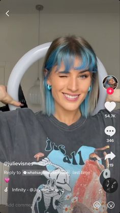 Blue Short Hair Color, Enby Hair, Short Hair Blue, Dark Blue Hair, Hairdos For Short Hair, Funky Hairstyles, Short Hair Color, Hair Inspo Color, Rainbow Hair