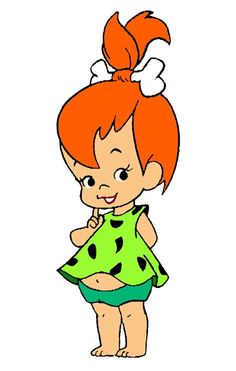 a cartoon girl with red hair and green dress