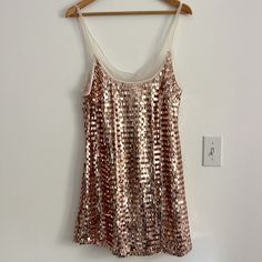 Free People X Intimately Fp Disco Fever Mini Slip In Gold Combo Mini Slip Dress In A Shapeless Silhouette, A-Line Hem W Sequin Detail Allover & Sheer Mesh Trim. Scoop Neckline, Sleeveless Design, Low V-Shaped Back Detail. Lined With Mesh, Not Itchy This Dress Will Make You Shine & Sparkle On The Dance Floor! Embrace The Night Out W This Dazzling Creation That Exudes The Perfect Blend Of Style & Sophistication Brand: Free People Intimately Size: Medium Color: Gold, Bronze. Other Color Shown For S Disco Fever, Chain Dress, Shimmer Dress, Dress Slip, On The Dance Floor, Mini Slip, Statement Dress, Thrift Finds, Mini Slip Dress