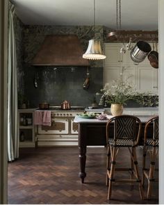 the kitchen is clean and ready to be used as a dining room or family room