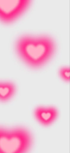 pink hearts are floating in the air on a white and blue background with red highlights