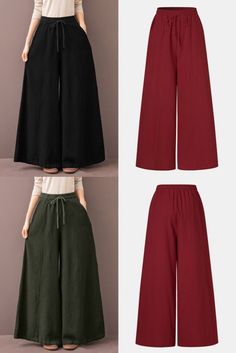 Solid Color Drawstring Pocket Long Loose Casual Pants for Women - 2022 Trending ✅ Color: Black, Navy Blue, Red, Army Green ✅ Material: Cotton ✅ Length: Pants ✅ Occasion: Casual ✅ Season: Summer, Spring, Autumn ✅ Thickness: Moderate ✅ Design Element: Drawstring denim jeans outfit, denim jacket outfit, denim shorts outfit, denim fashion, denim dress, denim shorts, denim on denim outfit, denim on denim outfit 90s, denim dress outfit, denim dress outfitdenim dress outfit, denim skirt outfit summer Pants For, Casual Pants For Women