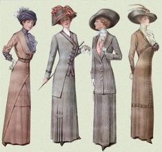 1917 Fashion, 10s Fashion, Decades Of Fashion, 1920 Fashion, Edwardian Dress, St Anne