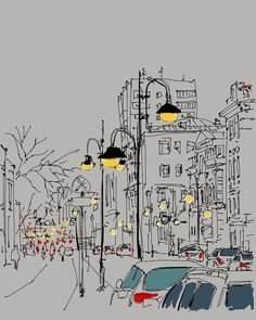 Witty Art, Street Illustration, Drawing Ink, Moleskine, Architecture Drawing