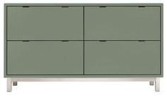 a green cabinet with four drawers