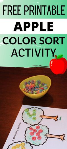 apple color sorting activity - free printable apple tree Apple Star Craft, Fall Apple Preschool Activities, Apple Themed Lesson Plans, Apples Week Preschool, Apple Tree Activities Preschool, Apple Crafts For Toddlers Simple, Fall Morning Activities Preschool, Apple Sorting Preschool, Apple Lessons Preschool