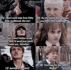 harry potter and hermih are talking to each other in the same scene from harry potter