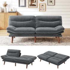 PRICES MAY VARY. Convertible Futon Sofa Bed: This 2-in-1 sofa bed couch transitions from a stylish futon couch to a comfortable convertible sleeper sofa. With dimensions of 66.1″ W x 32.3″ D x 30.7″ H, this futon bed is the perfect space-saving solution for apartments, studios, or guest rooms to maximize functionality without sacrificing comfort. Customizable Comfort: The backrest on this futon sofa can be positioned at three angles including 105°, 160°, and 180° while the armrests feature five angles from 0°-90°. Whether you are lounging, reading, or sleeping, this convertible futon couch allows you to customize comfort for any activity. Soft Corduroy Fabric: The futon bed cushions are filled with premium memory foam to provide resilient support that lasts. Wrapped in vintage-style cordur Small Futon Couch, Apartment Living Room Office, Small Apartment Couch, Stylish Futon, Small Futon, Sofa Bed Couch, Futon Couch, Grey Home, Small Apartment Living Room