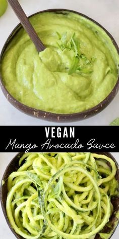 avocado sauce and vegan oil - free pasta are the perfect side dish for any meal