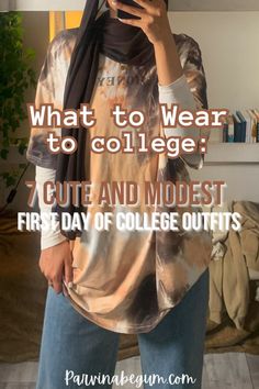 first day of college outfits Modest College Outfits, Hijabi Outfits School