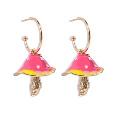 unique Mushroom Earrings, lightweight feature a realistic mushroom design in cool colours. They're comfortable for all-day wear, hypoallergenic, and perfect for adding a touch of whimsy to any outfit. Order now and add some magic to your jewelry collection! Cottagecore Jewelry, Pink Mushroom, Neutral Pink, Mushroom Earrings, Green Accessories, Casual Earrings, Earrings Colorful, Mushroom Design, Bee Earrings