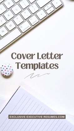 the cover letter templates are next to a keyboard