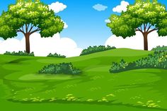 the green hills with trees and bushes on a sunny day stock photo © artusha