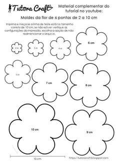 the pattern for flower shapes is shown in black and white, which includes four petals