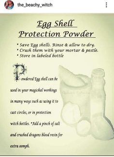 Eggshell Powder Uses, Eggshell Powder Witchcraft, Hot Foot Powder Spell Ingredients, Jezebel Root Magical Properties, Eggshells In Witchcraft, Witch Spells And Potions, Magic Tattoo Witches, Hoodoo Magic