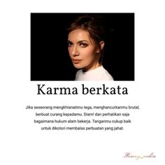 an advertisement with the words karma berkaa on it's front cover and back side