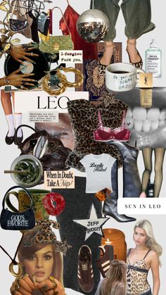 a collage of women's clothing and accessories